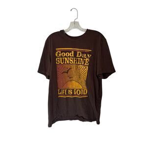 Life is Good Good Day Sunshine Lounge Soft Short Sleeve Sleep T-Shirt Size Large